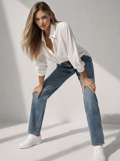 Oversize ημιδιάφανο λευκό πουκάμισο με πατιλέτα