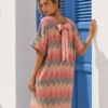 Φόρεμα boho μάξι πορτοκαλί πολύ φαρδύ και ελαστικό