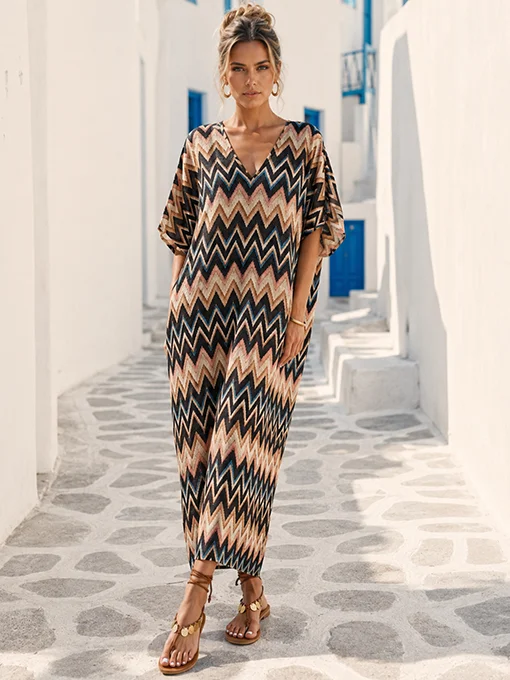 Φόρεμα boho μάξι μαύρο πολύ φαρδύ και ελαστικό