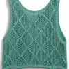 Πλεκτό lurex βεραμάν crop top