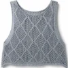 Πλεκτό lurex γαλάζιο crop top