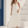 Maxi lingerie φόρεμα ασπρόμαυρο με δαντέλα
