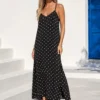 Maxi lingerie ασπρόμαυρο φόρεμα με δαντέλα