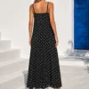 Maxi lingerie ασπρόμαυρο φόρεμα με δαντέλα